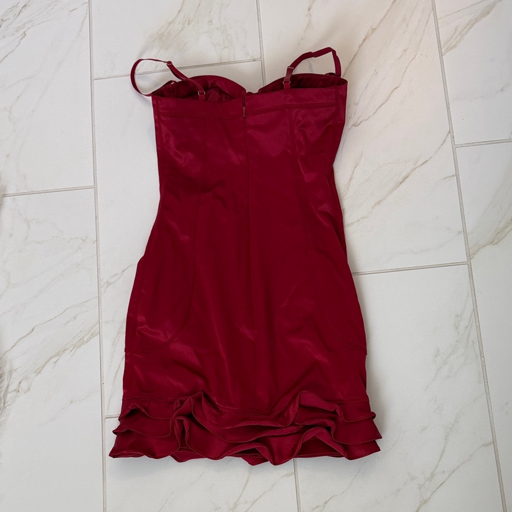 Marciano Red Mini Dress with Ruffle Hem - Picture 5 of 5